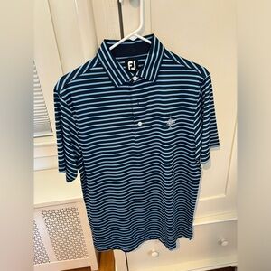 FootJoy Polo; Color: Navy w/ Blue Stripes; Size: Small; Northeast Amateur Logo